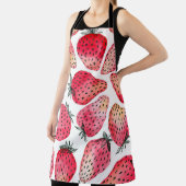 水色のイチゴのパターン。 エプロン (インサイチュ)