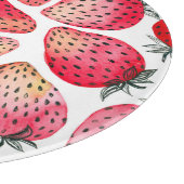 水色のイチゴのパターン。 カッティングボード (角)