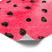 水色のイチゴのパターン。 ポスター (角)