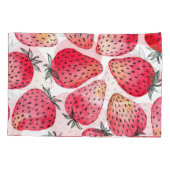 水色のイチゴのパターン。 枕カバー (裏面)