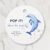 水色のイルカポップ・アートの – それ！彼女がポップするとき フェイバータグ (正面)