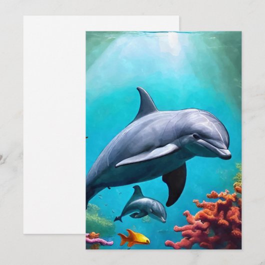 水色のイルカ シーズンカード (正面/裏面)