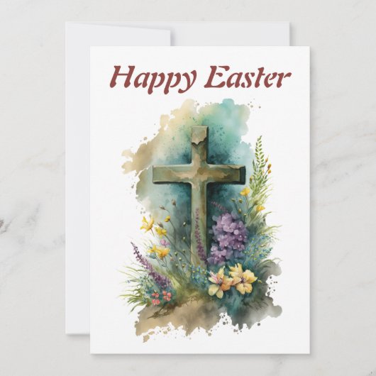 水色のイースターグリーティングカード シーズンカード (正面)