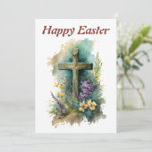 水色のイースターグリーティングカード シーズンカード (スタンド正面)