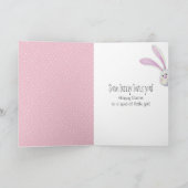 水色のイースターバニーでピンクのツツ シーズンカード (内部)