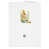 水色のイースターバニー、花と金の卵 (裏面)