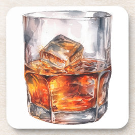水色のウイスキーを岩の上に置く コースター