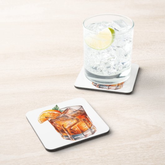 水色のウイスキーを岩の上に置く コースター (右側)