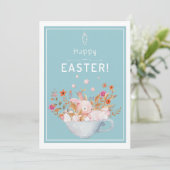 水色のウサギのバブルバスイースターのバニー シーズンカード (スタンド正面)