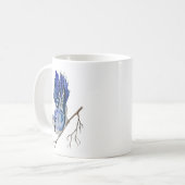 水色のウッドランドの鳥のブルージェイ コーヒーマグカップ (正面左)