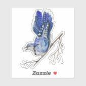 水色のウッドランドの鳥のブルージェイ シール (シート)