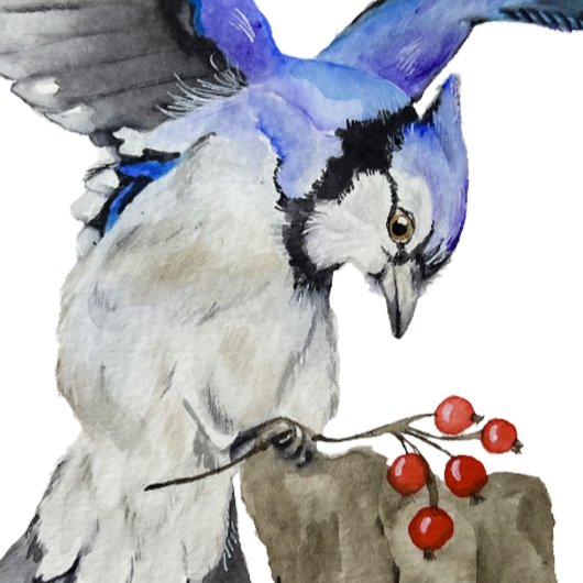 水色のウッドランドの鳥のブルージェイ ポスター