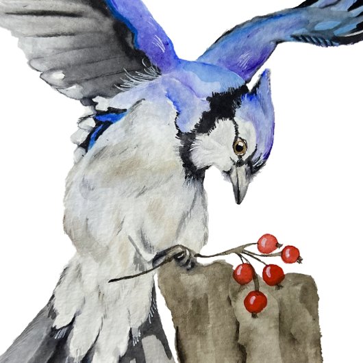 水色のウッドランドの鳥のブルージェイ ラゲッジタグ