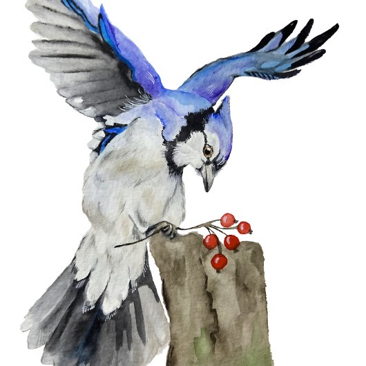 水色のウッドランドの鳥のブルージェイ ラゲッジタグ