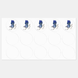 水色のウッドランドの鳥のブルージェイ ラベル