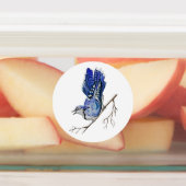 水色のウッドランドの鳥のブルージェイ ラベル (貼付)