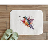 水色のエキゾチックなカラフルハミングバード バスマット
