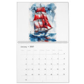 水色のオートバイ、バイクもしくは自転車に乗る人、レース、オートバイ カレンダー (1月 2027)