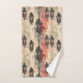 水色のオートバイ、バイクもしくは自転車に乗る人、レース、オートバイ バスタオルセット (ハンドタオル)