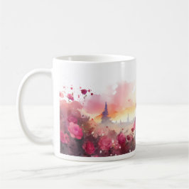 水色のカップル結婚したのシルエット コーヒーマグカップ