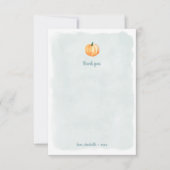 水色のカボチャの赤ちゃん感謝していシャワーあなた サンキューカード (正面)