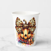 水色のカボチャ（弓） 紙コップ (裏面)