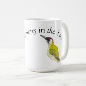 水色のキツツキ コーヒーマグカップ (正面右)