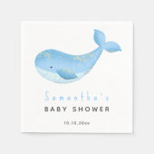 水色のクジラの赤ちゃんシャワー スタンダードカクテルナプキン (正面)