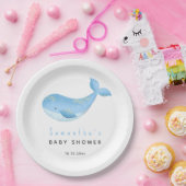 水色のクジラの赤ちゃんシャワー ペーパープレート (パーティー)