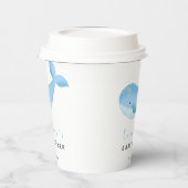 水色のクジラの赤ちゃんシャワー 紙コップ (左)
