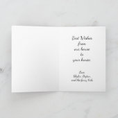 水色のクリスマスクリスマス格言を描いた電球手 シーズンカード (内部)