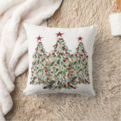 水色のクリスマスツリー20" x20"枕 クッション (ブランケット)