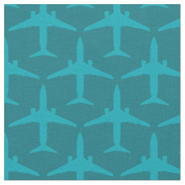水色のグラフィック飛行機 ファブリック