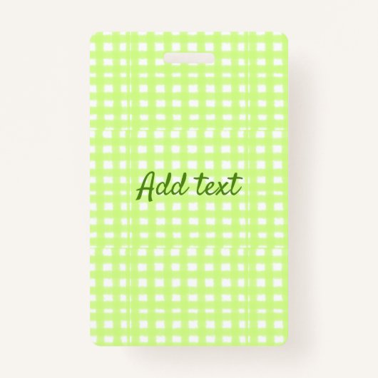 水色のグリーンプライドパーソナライズされたギンハムの追加テックス バッジ (正面)