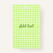 水色のグリーンプライドパーソナライズされたギンハムの追加テックス バッジ (裏面)