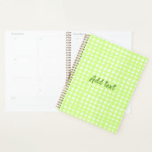 水色のグリーンプライドパーソナライズされたギンハムの追加テックス プランナー手帳 (ディスプレー)