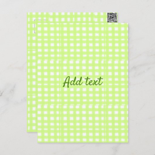 水色のグリーンプライドパーソナライズされたギンハムの追加テックス ポストカード (正面/裏面)