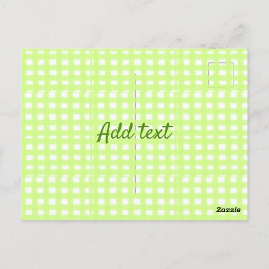 水色のグリーンプライドパーソナライズされたギンハムの追加テックス ポストカード (裏面)