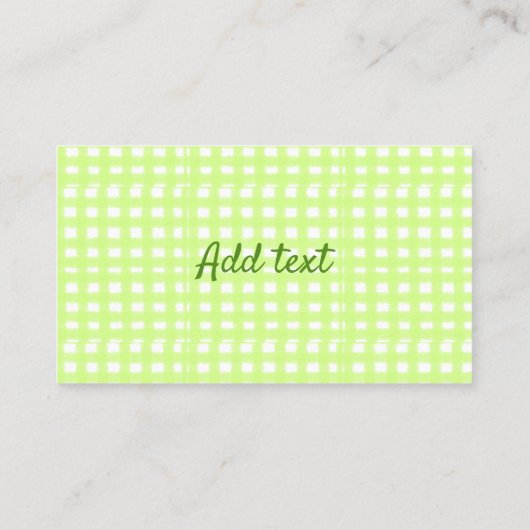 水色のグリーンプライドパーソナライズされたギンハムの追加テックス 名刺 (裏面)