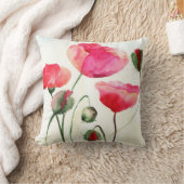 水色のケシの枕 クッション (ブランケット)