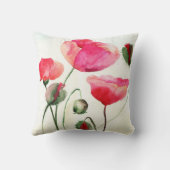 水色のケシの枕 クッション (裏面)