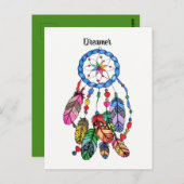 水色のゴージャスなレインボードリームキャッチャー ポストカード (正面/裏面)