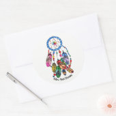 水色のゴージャスなレインボードリームキャッチャー ラウンドシール (封筒)