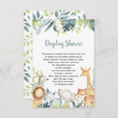 水色のサファリ動物がシャワーインサートを表示 エンクロージャーカード (正面/裏面)