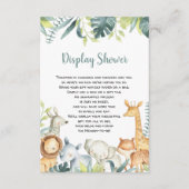 水色のサファリ動物がシャワーインサートを表示 エンクロージャーカード (正面)