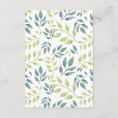 水色のサファリ動物がシャワーインサートを表示 エンクロージャーカード (裏面)