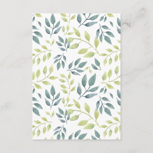 水色のサファリ動物がシャワーインサートを表示 エンクロージャーカード (裏面)