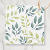 水色のサファリ動物のベビーシャワー フェイバータグ (裏面)