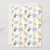 水色のサファリ動物 招待状 (裏面)