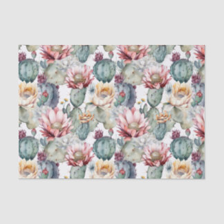 水色のサボテン咲き多肉植物 薄葉紙